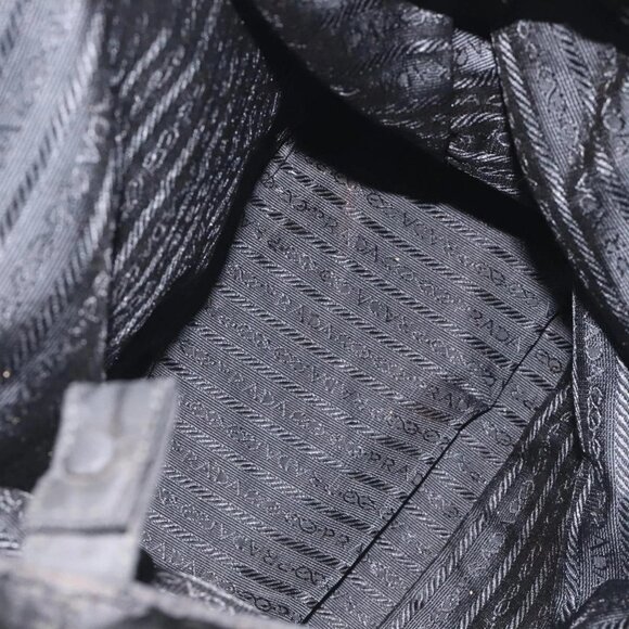 PRADA Hand Bag Nylon Metal Black Gold Auth 130971 - Picture 10 of 16